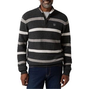 Chaps 1/4 Zip Striped Knitted Pullover